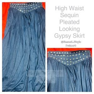 High waist sequenced skirt